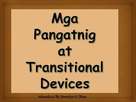 transitional words tagalog|Filipino 9.